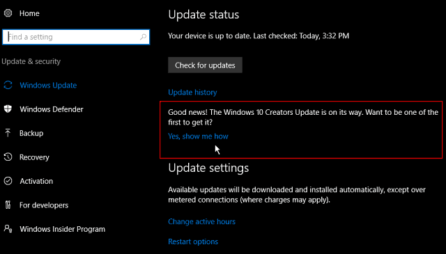 PC için Windows 10 Creators Güncelleme Insider Build 15058 Şimdi Kullanılabilir