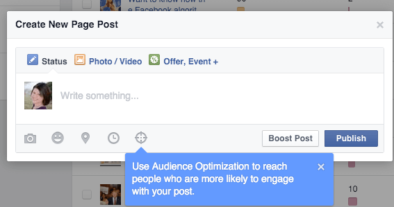 gönderiler için facebook kitle optimizasyonu simgesi
