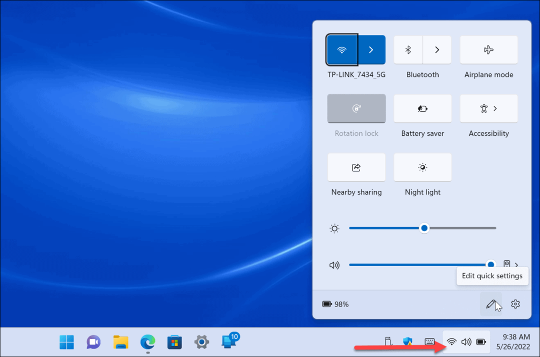 Windows 11'de Hızlı Ayarlar
