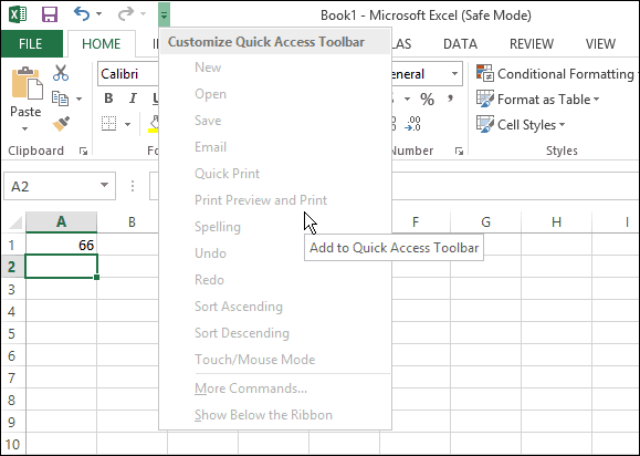 Excel Güvenli Mod