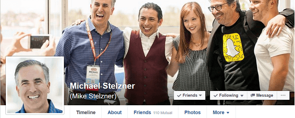 Michael Stelzner, MarketingProf'tan Ann Handley'in tavsiyesi üzerine Facebook'a katıldı.