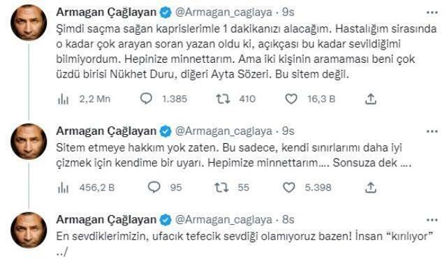 Armağan Çağlayan iki ünlü isme sitem etti