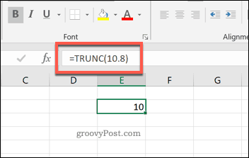 Excel'deki TRUNC İşlevi