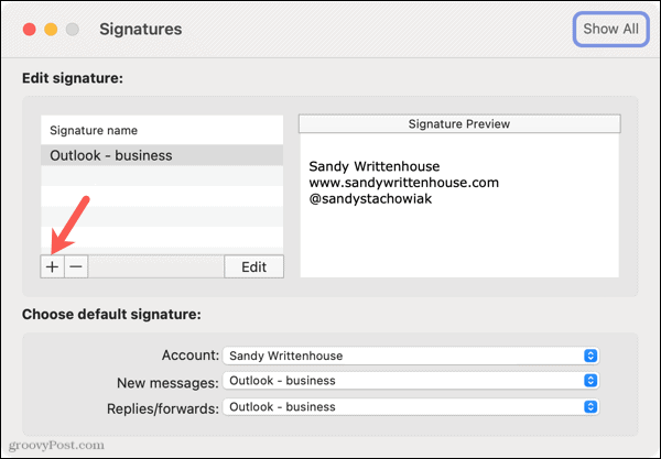 Mac'te Outlook'ta yeni bir imza ekleyin