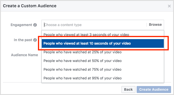 Facebook video etkileşimi özel kitle