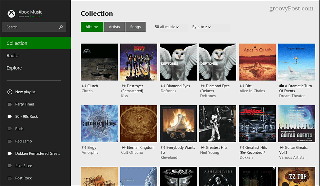 Xbox Müzik Uygulama Albümü Koleksiyonu
