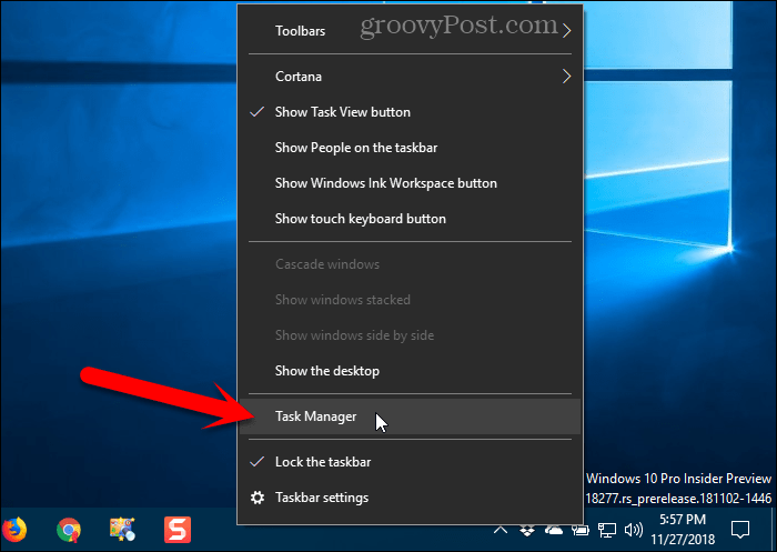 Windows 10'da Görev Yöneticisi'ni açın