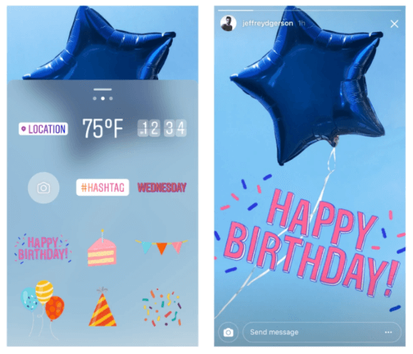 Instagram, Instagram Hikayelerinin bir yılını yeni doğum günü ve kutlama çıkartmaları ile kutluyor.