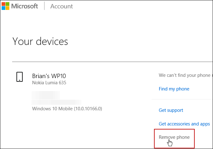 Aygıt Microsoft Hesabını Kaldır