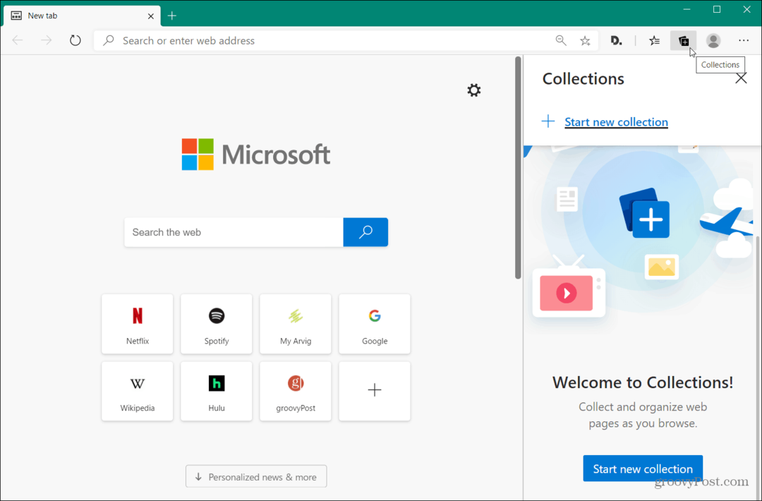 Microsoft Edge'de Koleksiyonlar özelliğini etkinleştirme