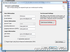 Outlook 2007'de GMAIL IMAP Hesabı Ayarlarını Test Edin