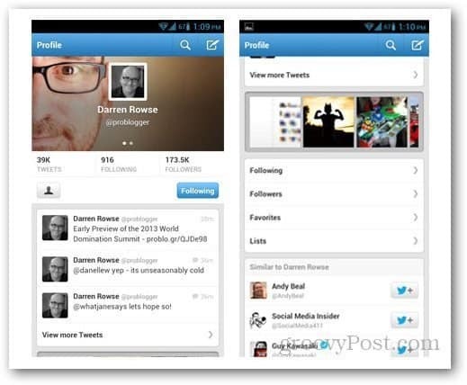 Android 3.4 için Twitter'daki Yenilikler