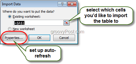 Excel 2010'da içe aktarma veri aracı
