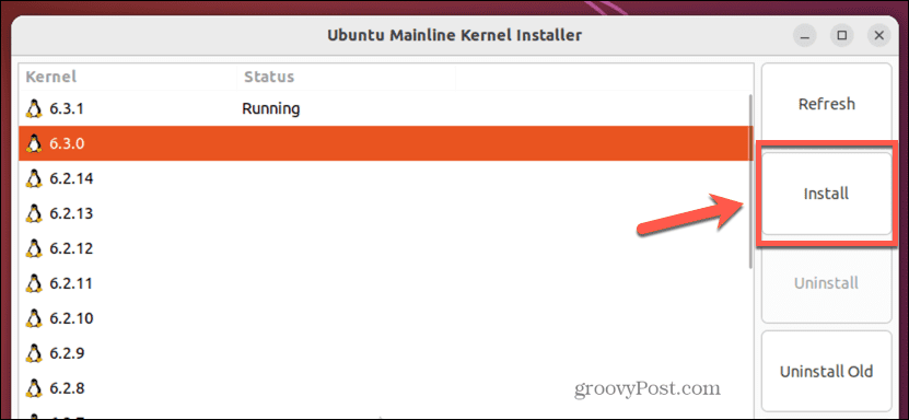 ubuntu çekirdeği ana hatta kurar