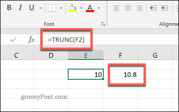 Excel'deki TRUNC işlevi