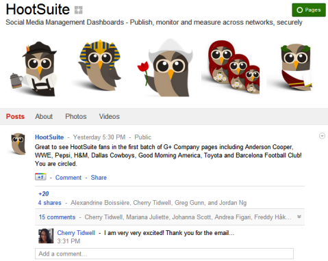 Google+ Sayfaları - HootSuite