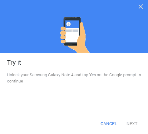 Google 2 adımlı doğrulama denemesi