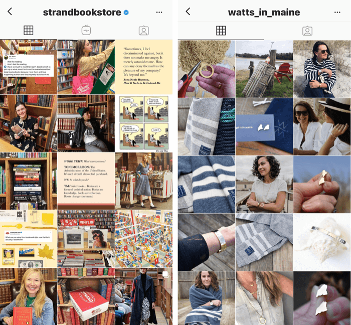 mavi ve sarı ton filtreli iki Instagram profili
