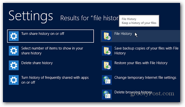 Dosya Geçmişi Ayarları Windows 8 Ara