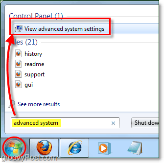Windows 7'de gelişmiş sistem performansı seçeneklerini görüntüleme