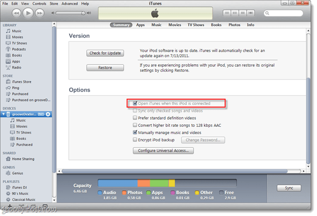 İPhone'unuzu veya iPod'unuzu Eklediğinizde iTunes'un Otomatik Olarak Başlamasını Durdurma