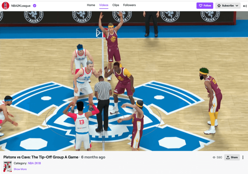 Twitch'te NBA2k lig maçı
