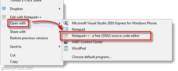 Windows 7'de listeyle aç özelleştirme