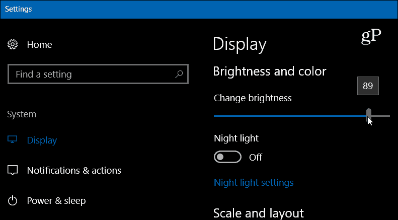Windows 10 Ayarları Ekran Parlaklığı