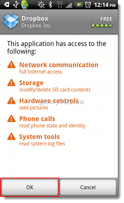 Android Dropbox Uygulama Mağazası