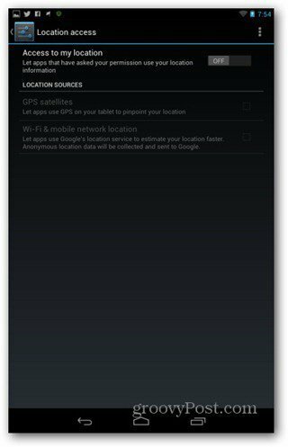Nexus 7 pil ömrü konumu ayarlarını iyileştirme