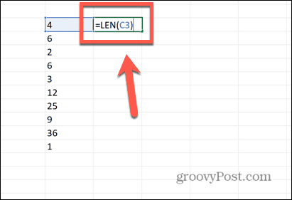 excel len formülü