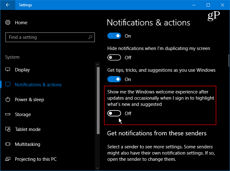 Güncelleştirmelerden Sonra Can Sıkıcı Windows 10 Karşılama Ekranını Gizle