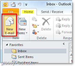 yeni görünüm 2010 e-postası oluştur