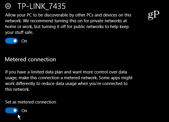 Windows 10 Ethernet ile Ölçülen Bağlantıyı Ayarlama
