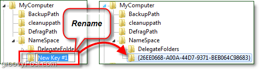 Windows 7'de bir kayıt defteri anahtarını yeniden adlandırma