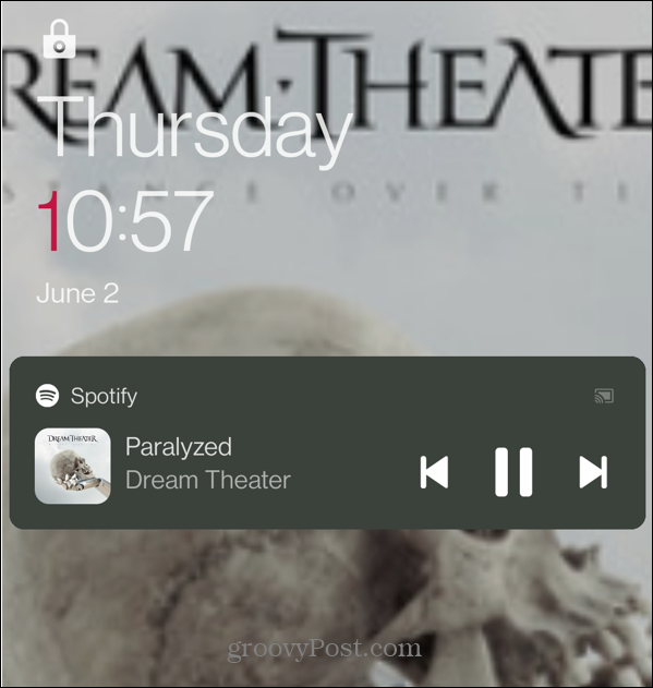 Spotify kilit ekranı widget'ı