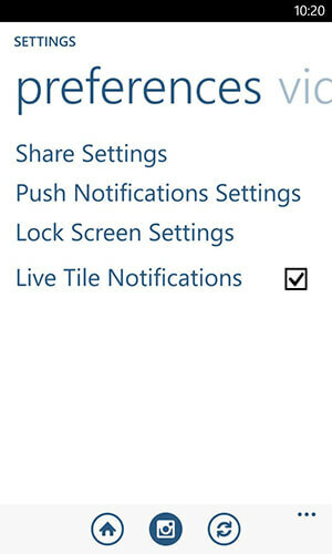 windows phone instagram uygulaması bildirim seçenekleri