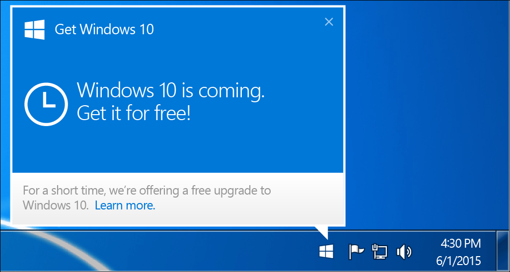 Microsoft, Windows 10 Yükseltme Nag Bildirimini Kaldırıyor