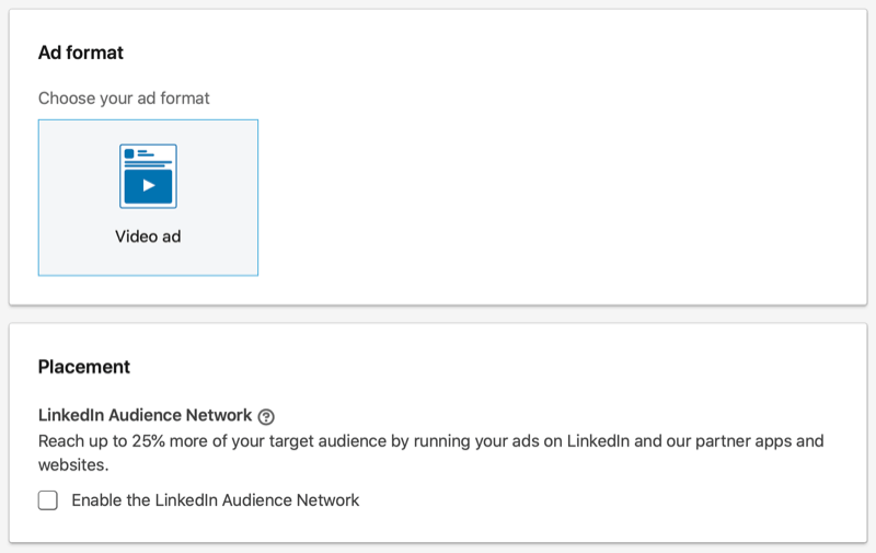 linkedin reklam kampanya biçimi ve yerleşim seçenekleri