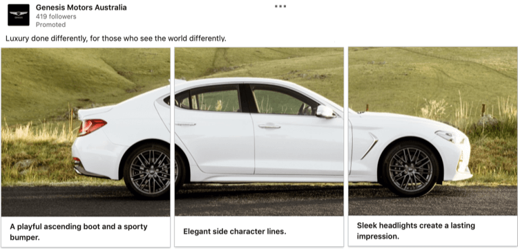 Genesis Motors LinkedIn atlıkarınca reklamı araba vitrine