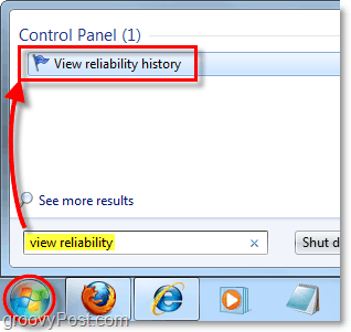 windows 7 güvenilirlik geçmişini arama