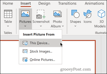 PowerPoint'te cihazınızdan resim ekleme