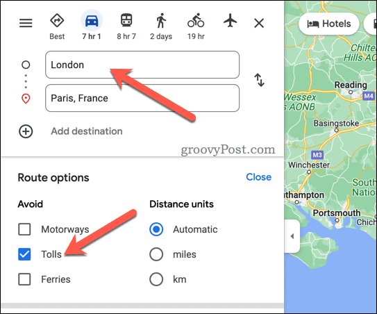 Google Haritalar'da geçiş ücretlerinden kaçının