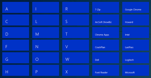 Windows 10: Başlat Menüsünden İlk Harfe Göre Uygulamaları Bul