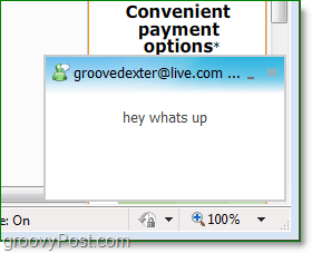 çevrimiçi tarayıcı mesajlarını kullanırken Windows Live Messenger Pop-up'larını nerede bulabilirim?