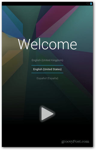Nexus 7 Karşılama Ekranı