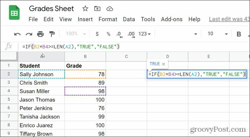 google e-tablo hesaplamaları