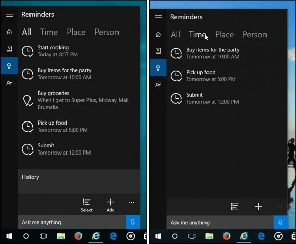 Windows 10 Cortana: Zaman, Konum Tabanlı Hatırlatıcılar Oluşturma