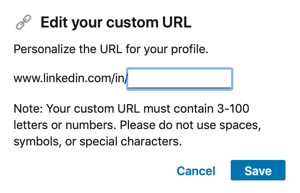 LinkedIn URL'nizi düzenleyin, 2. adım.