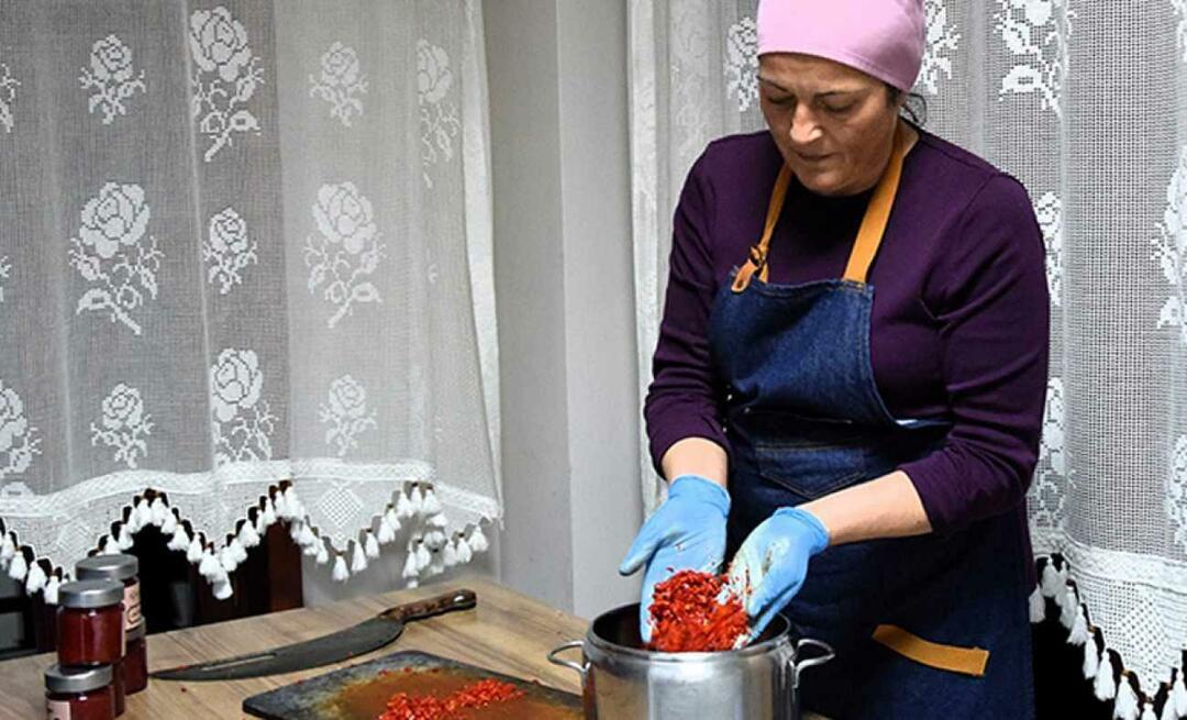 Bilecikli kadınlar Çukurören'in tescilli acı biberinden reçel yaptı: Acının en tatlı hali!